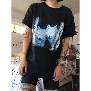 Vintage white wolf t shirt